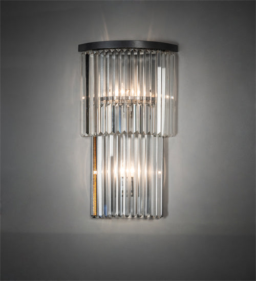 Meyda Tiffany 226135 Two Light Wall Sconce, Sparkle Silver