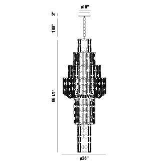 Eurofase 33741-017 26 Light Chandelier, Chrome