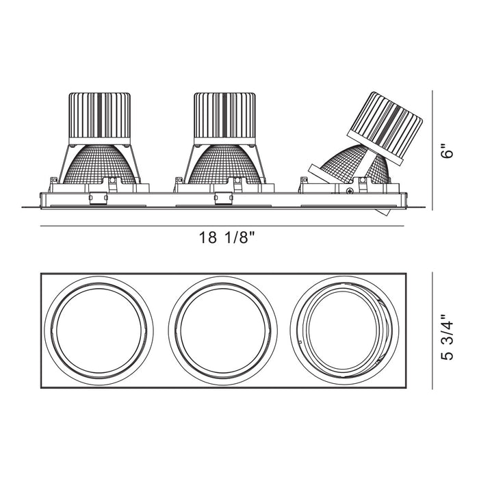 Eurofase 35358-30-01 Three Light Gimbal, Black