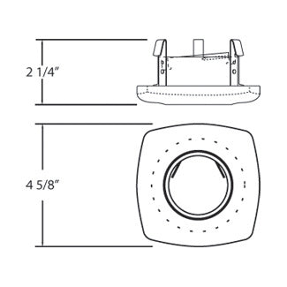 Eurofase TR-G15-13 Trim,3 1/4In,Rounded Sq,Gls, Frost