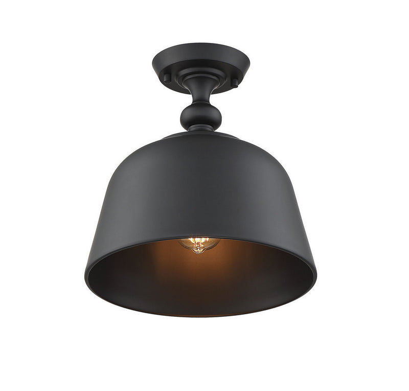 Savoy House 6-3750-1-89 One Light Semi-Flush Mount, Matte Black