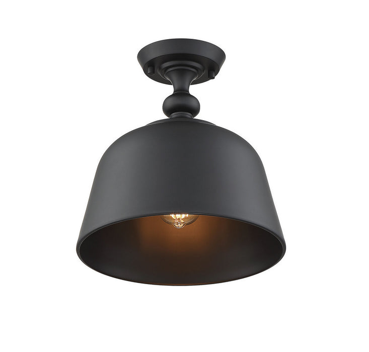 Savoy House 6-3750-1-89 One Light Semi-Flush Mount, Matte Black