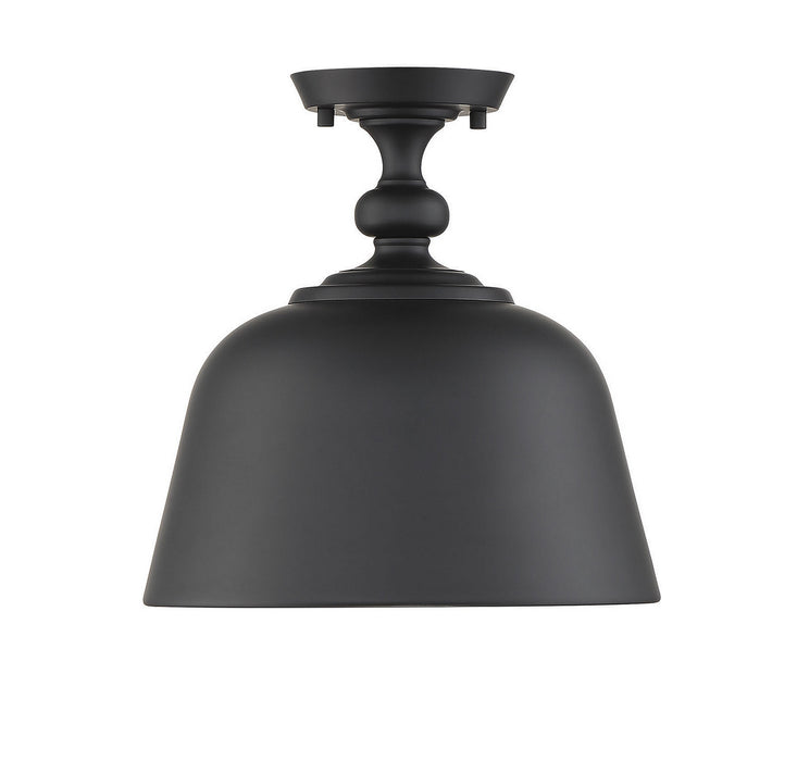 Savoy House 6-3750-1-89 One Light Semi-Flush Mount, Matte Black