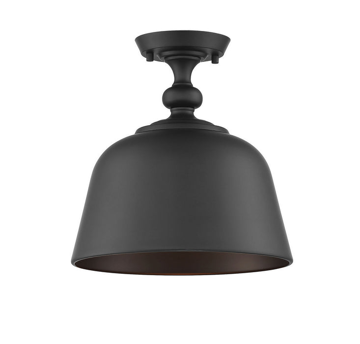 Savoy House 6-3750-1-89 One Light Semi-Flush Mount, Matte Black