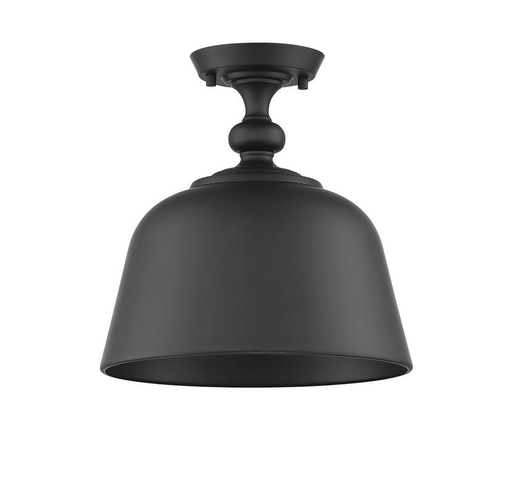 Savoy House 6-3750-1-89 One Light Semi-Flush Mount, Matte Black
