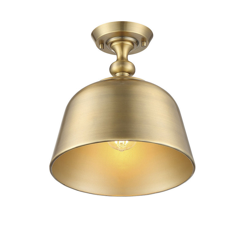 Savoy House 6-3750-1-322 One Light Semi-Flush Mount, Warm Brass