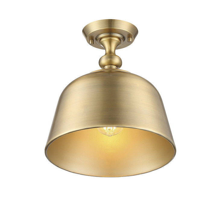 Savoy House 6-3750-1-322 One Light Semi-Flush Mount, Warm Brass