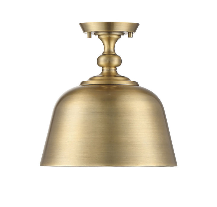 Savoy House 6-3750-1-322 One Light Semi-Flush Mount, Warm Brass