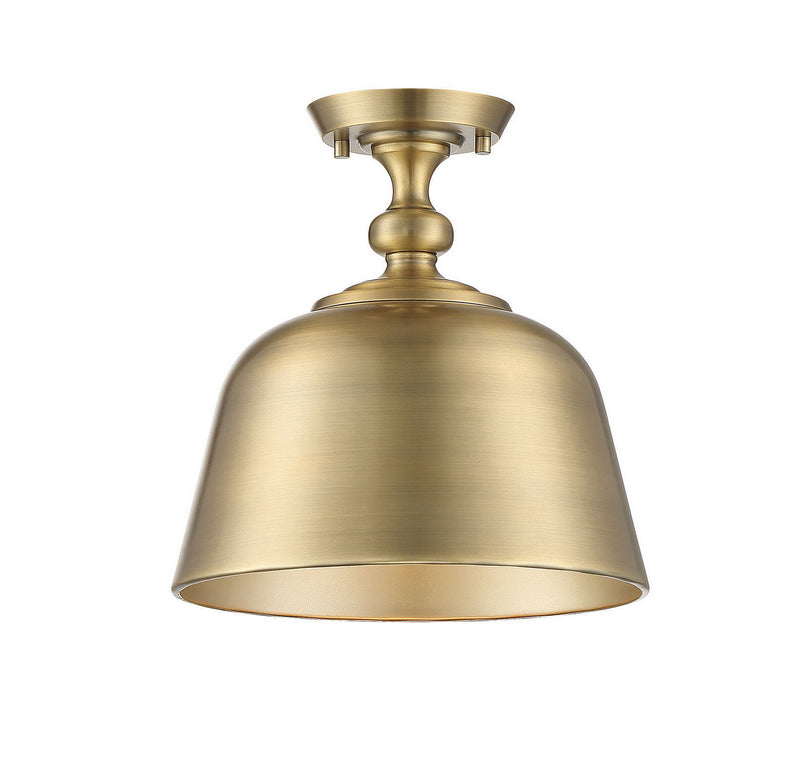 Savoy House 6-3750-1-322 One Light Semi-Flush Mount, Warm Brass