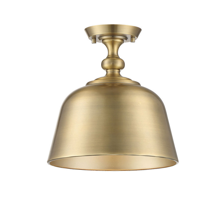 Savoy House 6-3750-1-322 One Light Semi-Flush Mount, Warm Brass