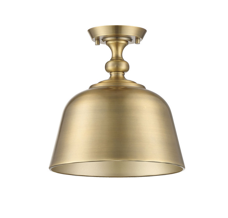 Savoy House 6-3750-1-322 One Light Semi-Flush Mount, Warm Brass