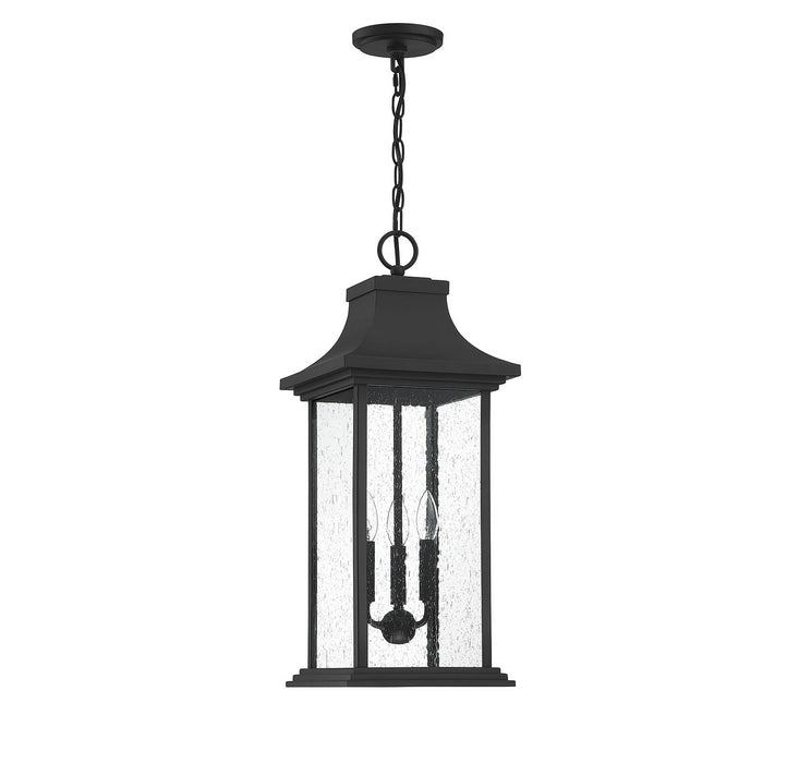 Savoy House 5-453-BK Three Light Outdoor Pendant, Matte Black