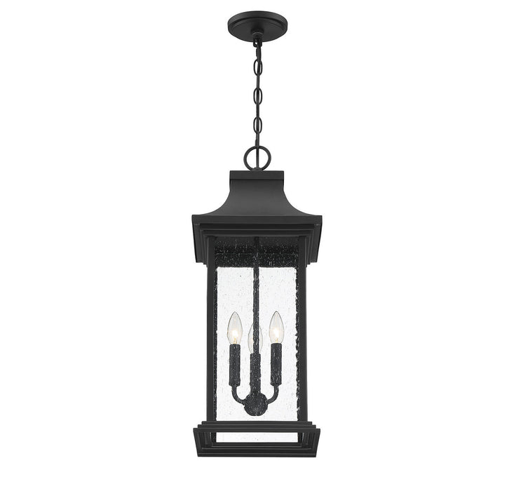 Savoy House 5-453-BK Three Light Outdoor Pendant, Matte Black