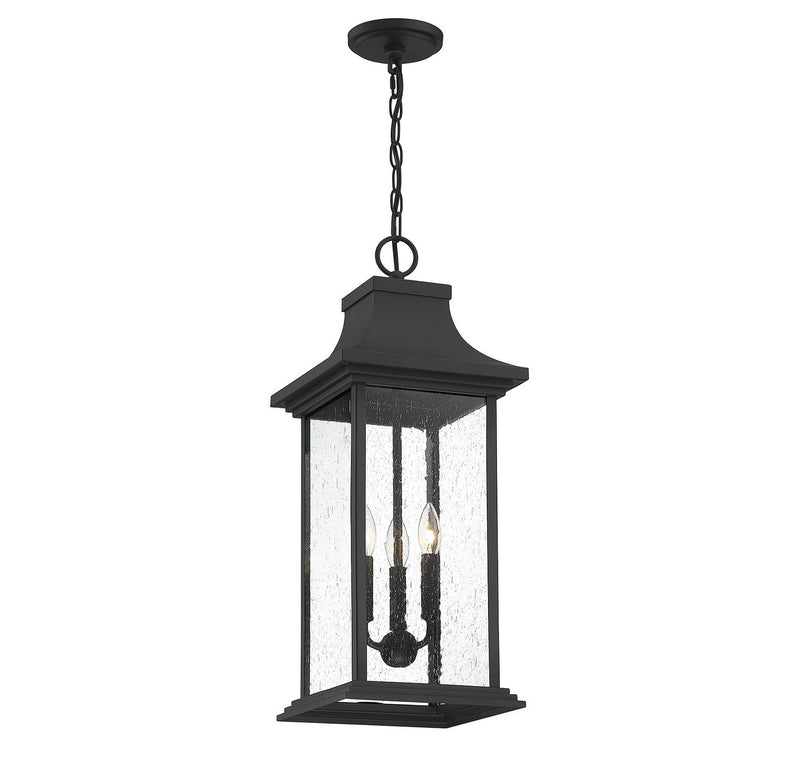 Savoy House 5-453-BK Three Light Outdoor Pendant, Matte Black