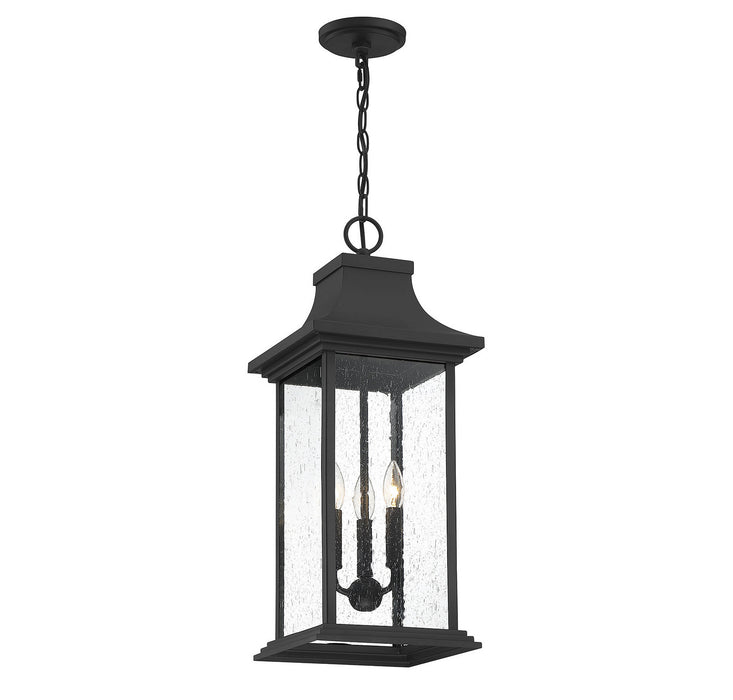 Savoy House 5-453-BK Three Light Outdoor Pendant, Matte Black