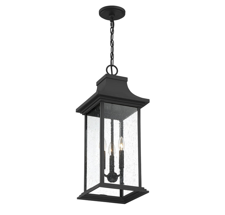 Savoy House 5-453-BK Three Light Outdoor Pendant, Matte Black