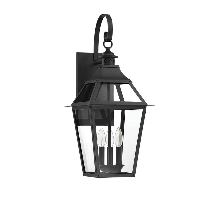 Savoy House 5-722-153 Three Light Outdoor Wall Sconce, Black with Gold Highlights