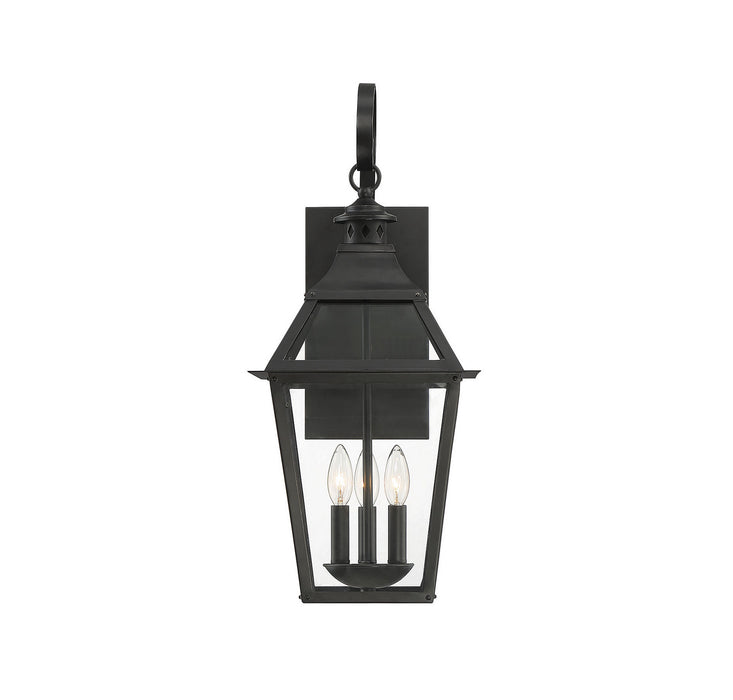 Savoy House 5-722-153 Three Light Outdoor Wall Sconce, Black with Gold Highlights