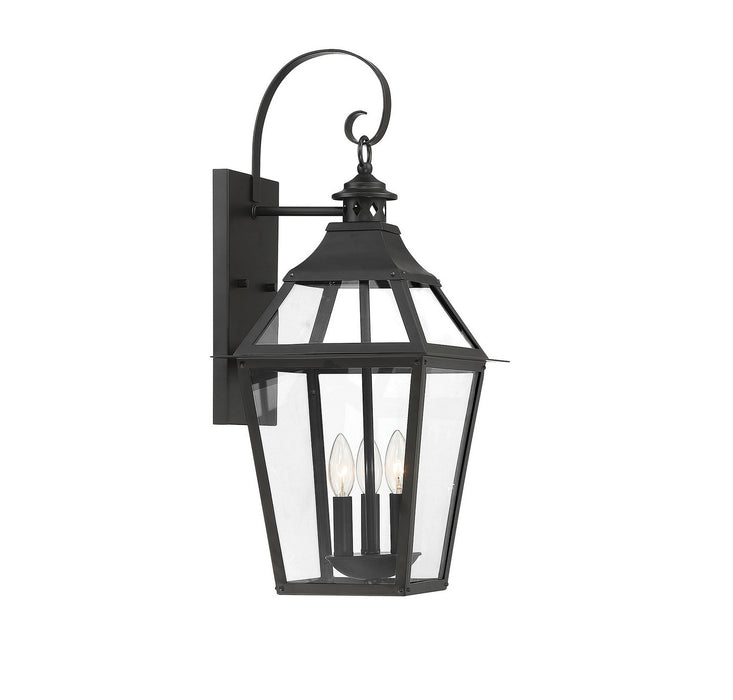 Savoy House 5-722-153 Three Light Outdoor Wall Sconce, Black with Gold Highlights