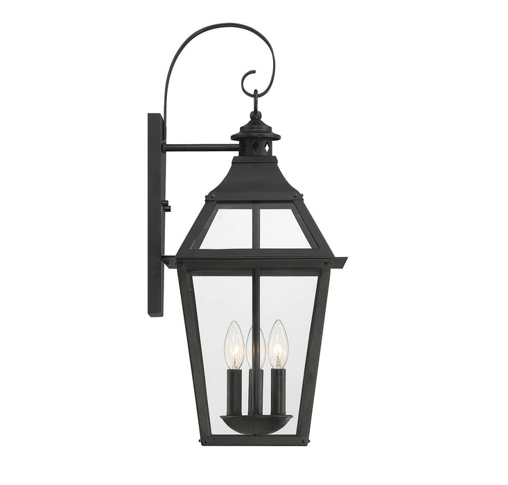 Savoy House 5-722-153 Three Light Outdoor Wall Sconce, Black with Gold Highlights