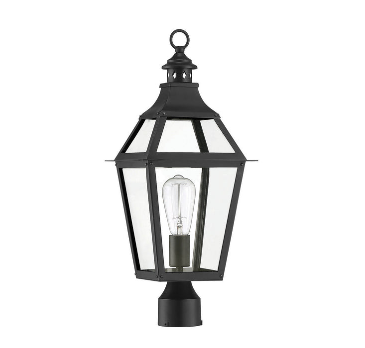 Savoy House 5-724-153 One Light Post Lantern, Black with Gold Highlights