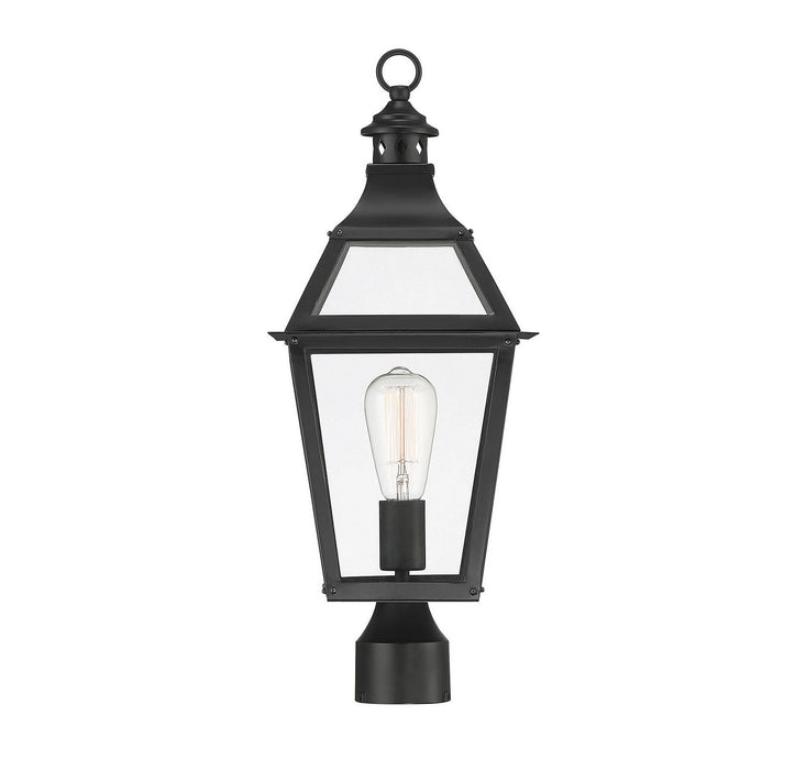 Savoy House 5-724-153 One Light Post Lantern, Black with Gold Highlights