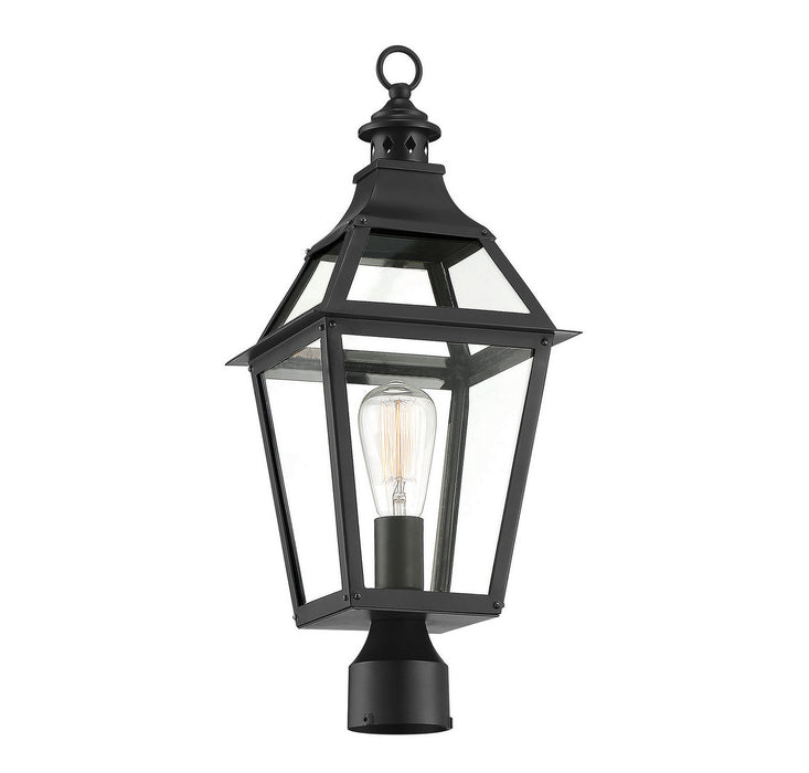Savoy House 5-724-153 One Light Post Lantern, Black with Gold Highlights
