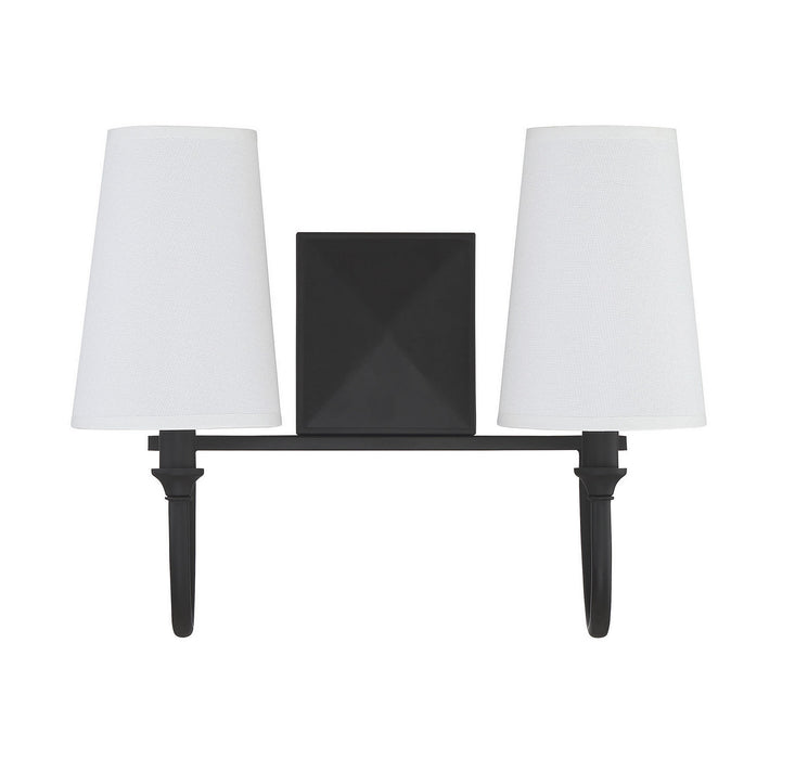 Savoy House 8-2542-2-89 Two Light Bath Bar, Matte Black