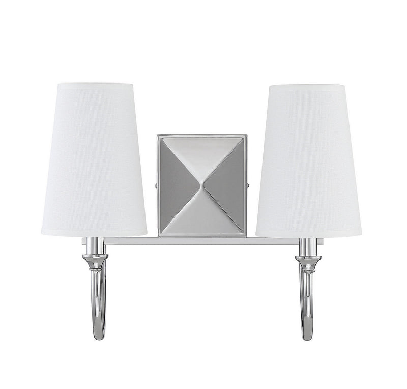 Savoy House 8-2542-2-109 Two Light Bath Bar, Polished Nickel