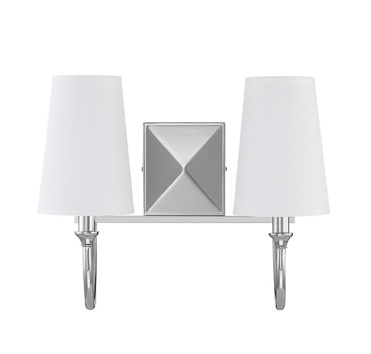Savoy House 8-2542-2-109 Two Light Bath Bar, Polished Nickel