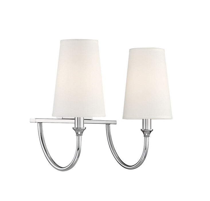 Savoy House 8-2542-2-109 Two Light Bath Bar, Polished Nickel