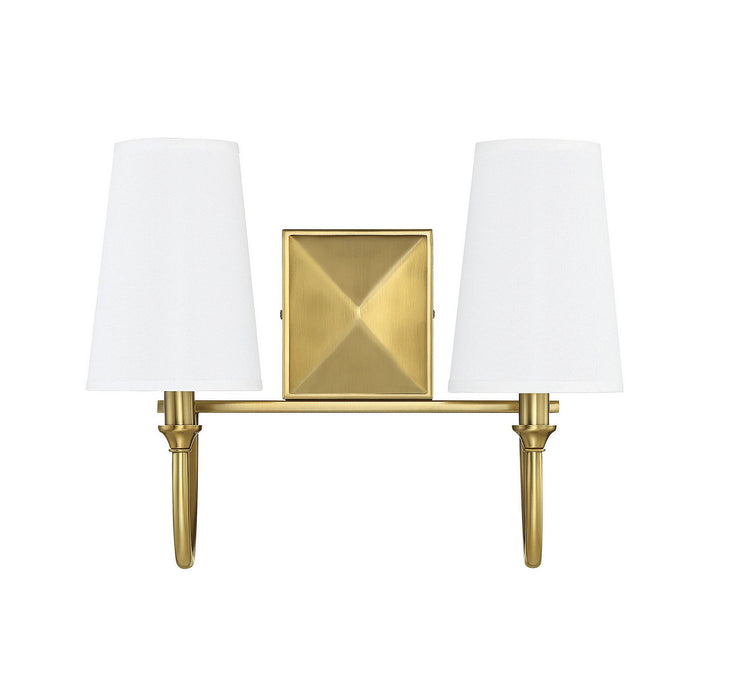 Savoy House 8-2542-2-322 Two Light Bath Bar, Warm Brass