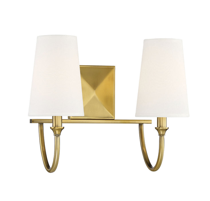Savoy House 8-2542-2-322 Two Light Bath Bar, Warm Brass