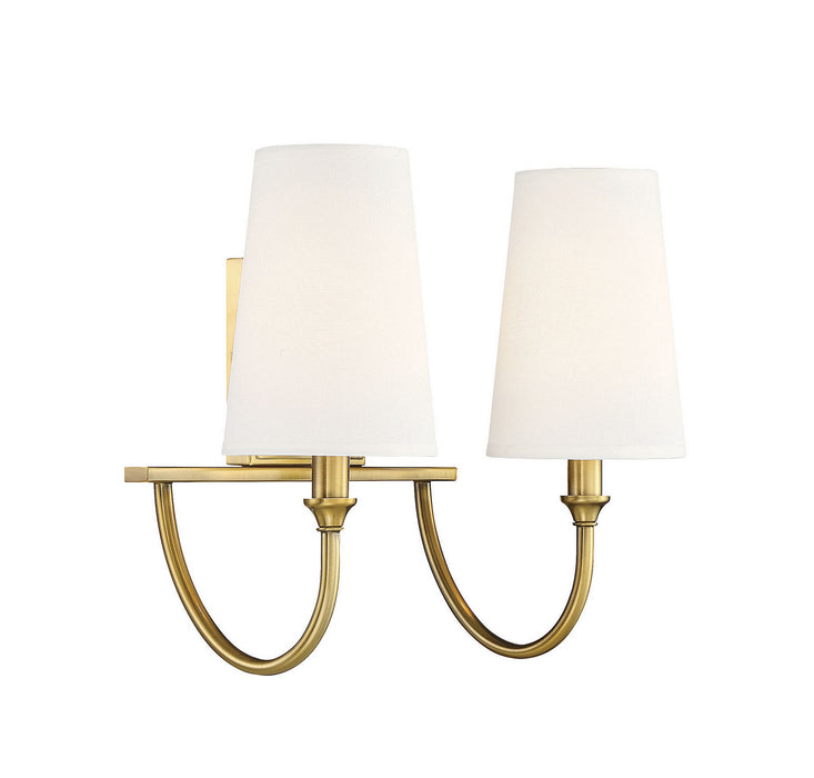 Savoy House 8-2542-2-322 Two Light Bath Bar, Warm Brass