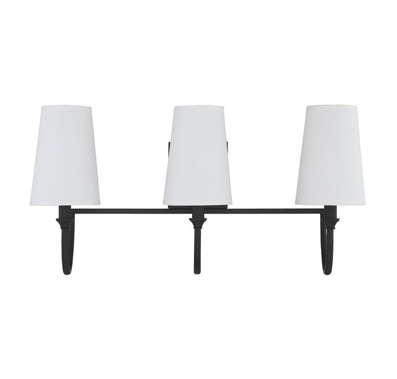 Savoy House 8-2542-3-89 Three Light Bath Bar, Matte Black