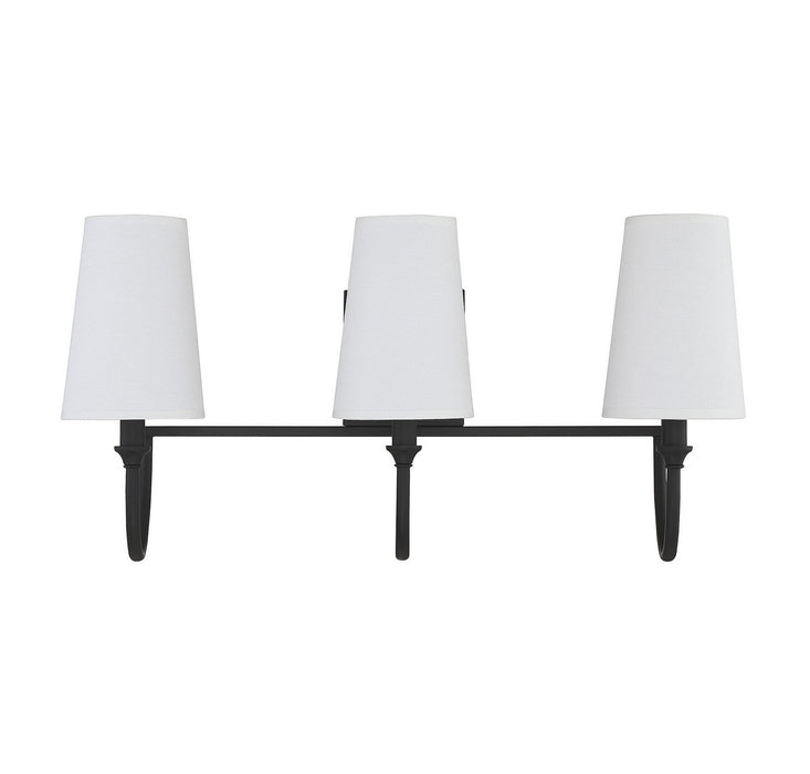 Savoy House 8-2542-3-89 Three Light Bath Bar, Matte Black