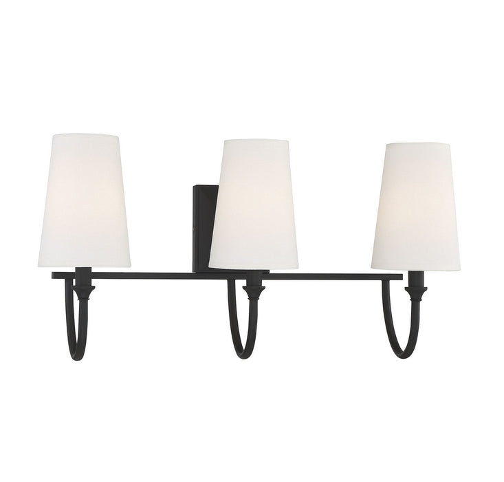 Savoy House 8-2542-3-89 Three Light Bath Bar, Matte Black