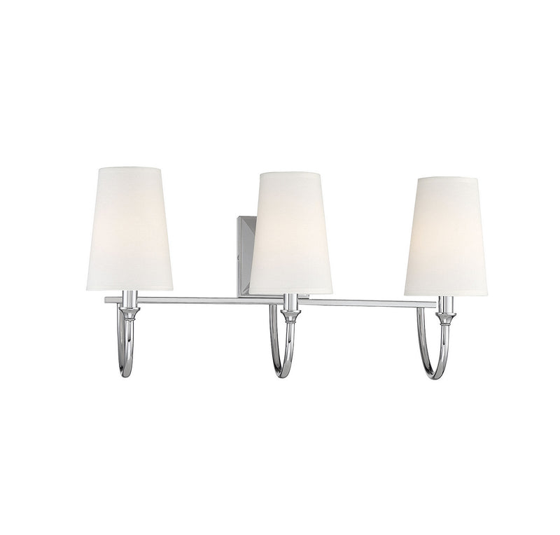 Savoy House 8-2542-3-109 Three Light Bath Bar, Polished Nickel