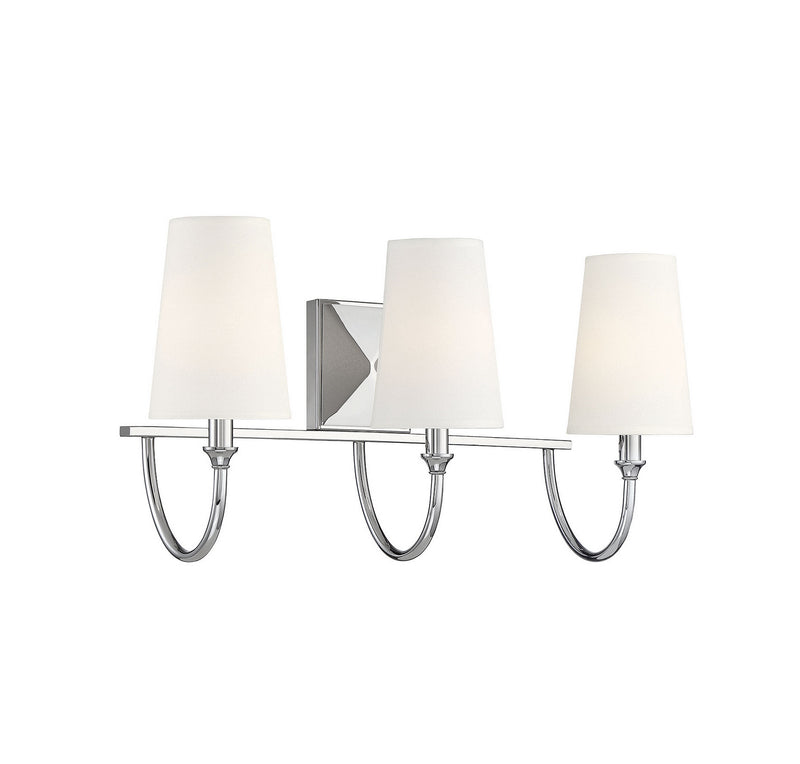Savoy House 8-2542-3-109 Three Light Bath Bar, Polished Nickel