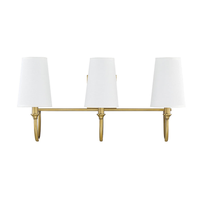 Savoy House 8-2542-3-322 Three Light Bath Bar, Warm Brass