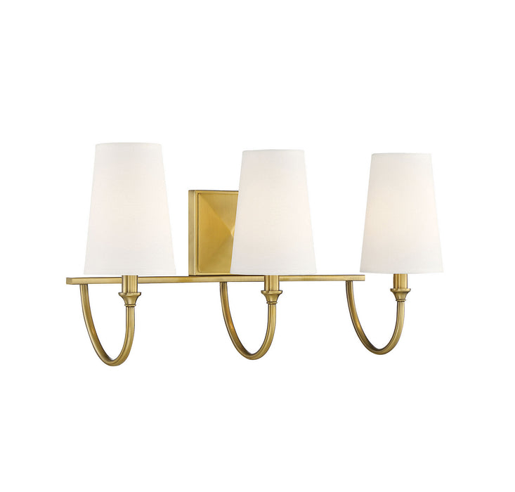 Savoy House 8-2542-3-322 Three Light Bath Bar, Warm Brass