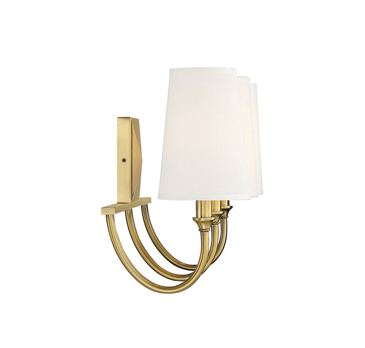Savoy House 8-2542-3-322 Three Light Bath Bar, Warm Brass