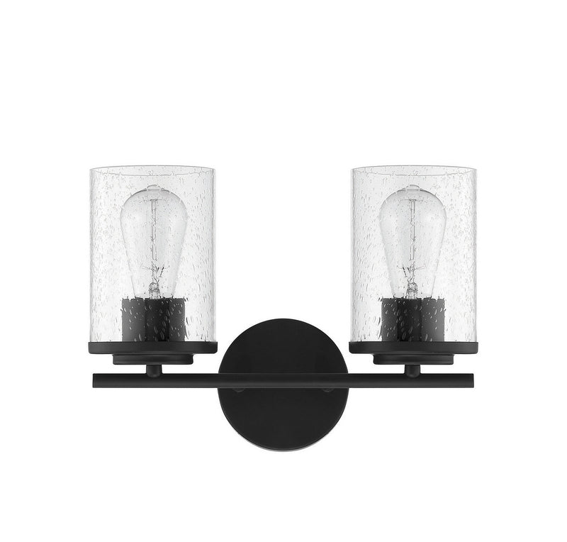 Savoy House 8-8020-2-BK Two Light Bath Bar, Matte Black