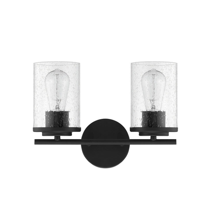 Savoy House 8-8020-2-BK Two Light Bath Bar, Matte Black