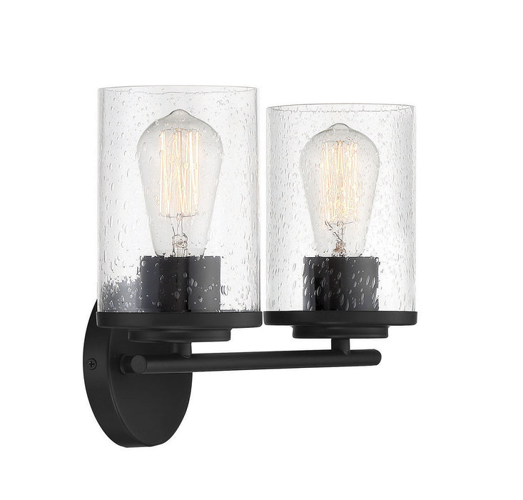 Savoy House 8-8020-2-BK Two Light Bath Bar, Matte Black