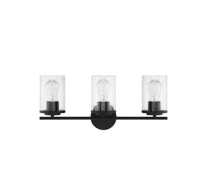 Savoy House 8-8020-3-BK Three Light Bath Bar, Matte Black