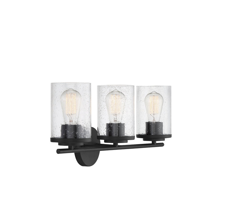 Savoy House 8-8020-3-BK Three Light Bath Bar, Matte Black