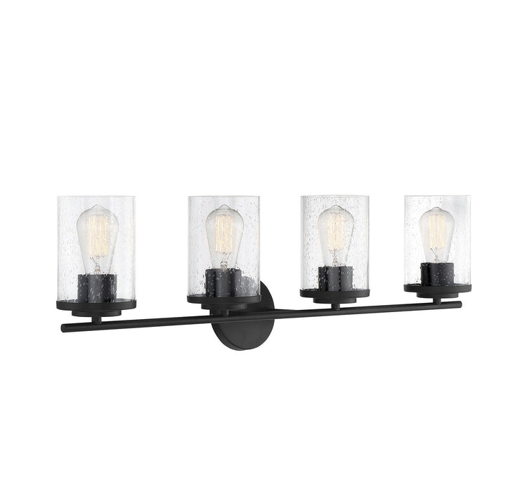 Savoy House 8-8020-4-BK Four Light Bath Bar, Matte Black