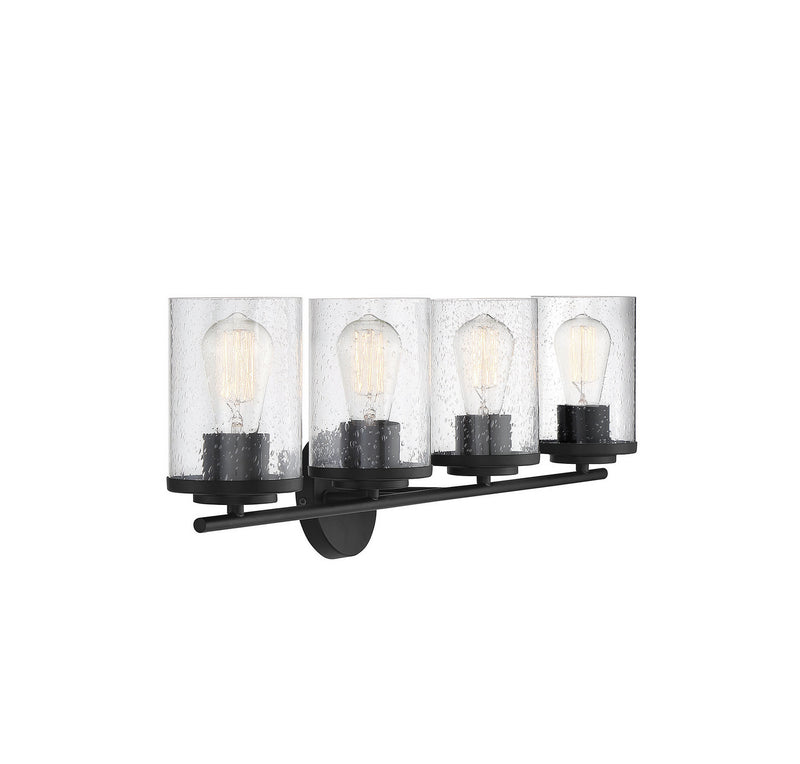 Savoy House 8-8020-4-BK Four Light Bath Bar, Matte Black