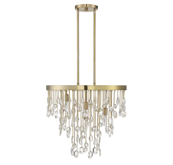 Savoy House 1-1846-4-127 Four Light Chandelier, Noble Brass